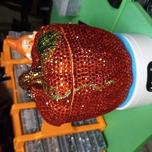 Ceramic Pumkin with Glass Precosia Rhinestones